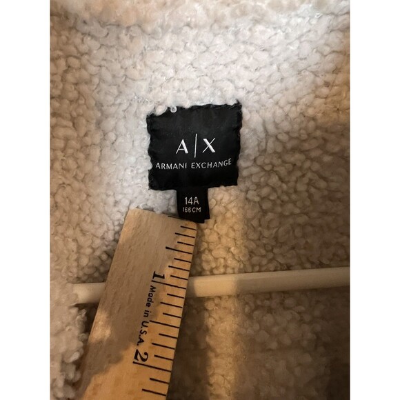 A/X Armani Exchange Denim Jacket Sherpa Lined Trucker Teen Size 14A 166cm - Picture 8 of 10